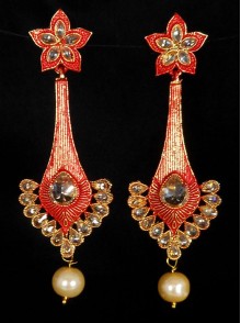 Reverse Ad Earrings With Meenakari Work